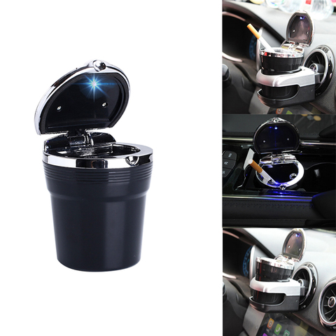 Universal Car Ashtray With Led Lights With Cover Creative Personality Covered multi-function Car Supplies ► Photo 1/6