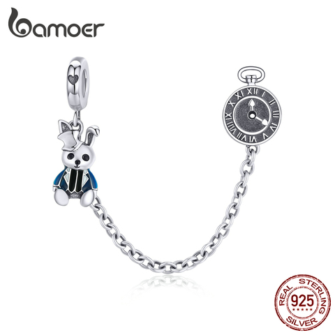 bamoer Magic Forest Adventure Collection Magical Rabbit and Clock Long Charm fit Original Bracelet not safety chain SCC1443 ► Photo 1/6