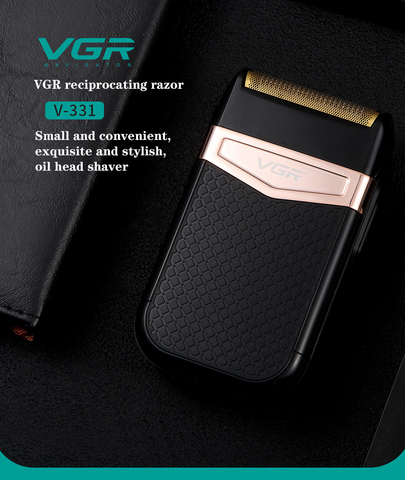 VGR razor for face razor electric reciprocating razor body wash mini version portable leather case shaver for menone blade V-331 ► Photo 1/6