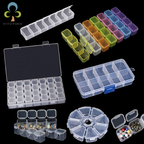 Adjustable 7-28 Grids Compartment Plastic Storage Box Jewelry Earring Bead Screw Holder Case Display Organizer Container GYH ► Photo 1/6