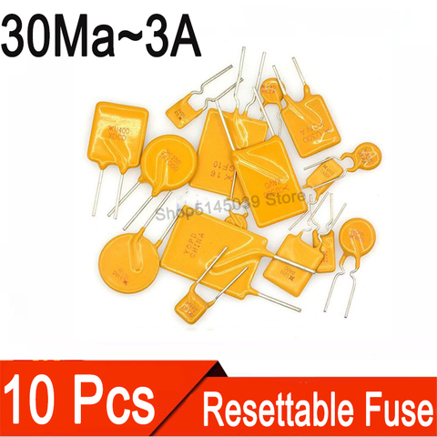 10Pcs 250V restore fuse PPTC 3A 2.5A 2A 1.5A 1.2A 1A 0.8A 0.6A 0.5A 0.4A 0.3A 0.2A 0.18A 0.16A 0.12A 0.11A 0.1A 90MA 80MA Fuse ► Photo 1/2