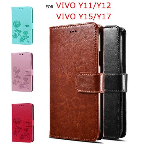 PU Leather Case For Vivo Y15 Y11 Flip Funda Wallet Case For Vivo Y12 Y17 3D Pattern PremiumCover Protective Phone Screen Coque ► Photo 1/6