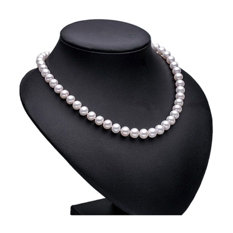 White Near Round Pearl Necklace 8-9mm Natural Freshwater Pearl Jewelry  For Women Classic Engagement  Gift ► Photo 1/4