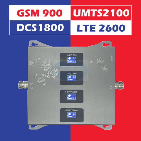 4g signal amplifier 2600 2100 1800 900 MHZ quad band signal booster without antenna  russia french Saudi Arab Ukraine ► Photo 1/6