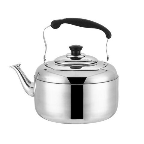 Stainless Steel Kettle Whistling Tea Kettle Coffee Kitchen Stovetop  Induction for for Home Kitchen Camping Picnic 4L