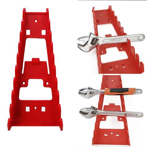 2022 New Wrench Holder Red Plastic 9 Slot Wrench Rack Organizer Keeper Tool Wrenches Standard Holder Storage U7M8 ► Photo 1/6