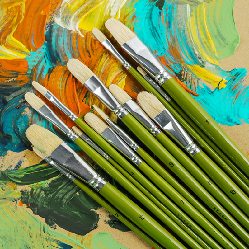 6pcs/Set,pig bristle artist oil painting brushes chese painting