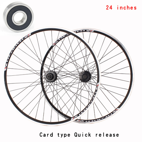 Mountain bicycle 24 inches V brake wheel set 100-135mm Bearing Peilin Disc brake  flower drum bicycle wheel set ► Photo 1/6