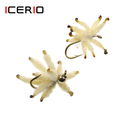 ICERIO 8PCS White Maggots Cluster Worm Bait for Trout Carp Perch Fishing Fly Insect Lures ► Photo 1/5