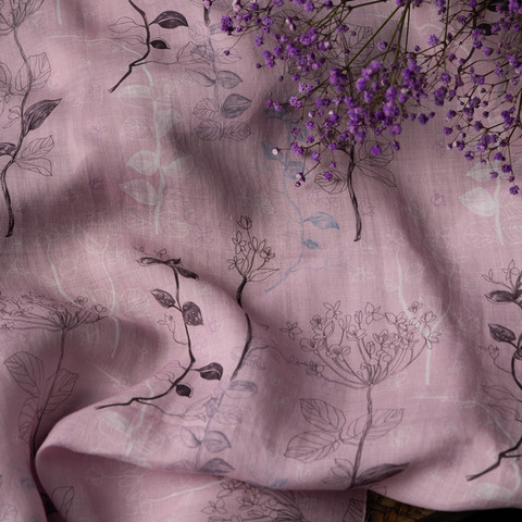 Natural ramie fabric pure and fresh printing tissu High end Gown Dress tissus ► Photo 1/4