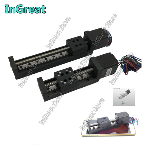 NEMA11 28mm Stepper Motor Mini Sliding Table Rail Linear Stage Guide Platform T6*1mm Length 50/100/150/200mm stroke lead Screw ► Photo 1/6