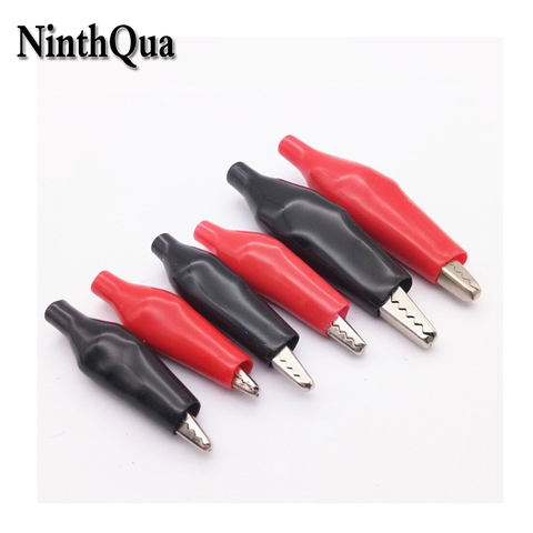 Metal Alligator Clip banana Clips Electrical Clamp Testing Probe Black and Red with Plastic Boot Crocodile Clip banana connector ► Photo 1/6