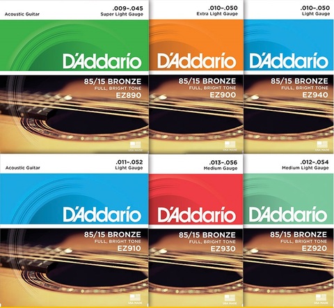 D'Addario EZ910 EZ890 EZ900 EZ920 EZ930 Great American Bronze Acoustic Daddario Guitar Strings, Made in USA ► Photo 1/6