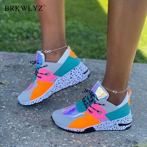 2022  Women Casual Shoes Leggings Fashion Rivets Increased Comfort Running  Sneakers Seasons Plus Size 36-43 ► Photo 1/1