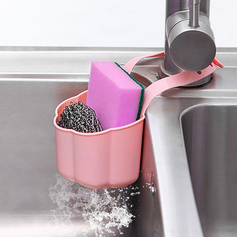 1pc Kitchen Organizer, Adjustable Snap Sink Sponge Holder, Kitchen Hanging  Drain Basket, Kitchen Gadget