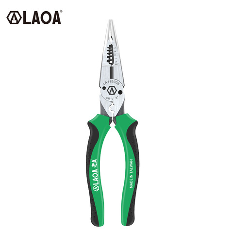 LAOA  Multi Pliers Wire Stripper 0.7-4.0mm range 8 Inch Cr-V Crimping  Tool 6 in 1 Long Nose Needle-nose Pliers Wire Cutter ► Photo 1/6