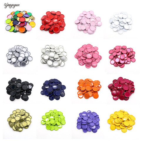 200pcs/lot 25mm Inside Colored Round Flattened Bottle Caps for DIY Hairbow Crafts Hair Bows Necklace Jewelry Accessories ► Photo 1/6