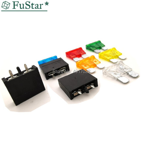 10pcs/5Set PA66 250V 5A 10A 15A 20A 25A 30A Medium Car Insert Fuse Holder Horizontal Fuse Holder PCB fuse holder Car fuse holder ► Photo 1/6