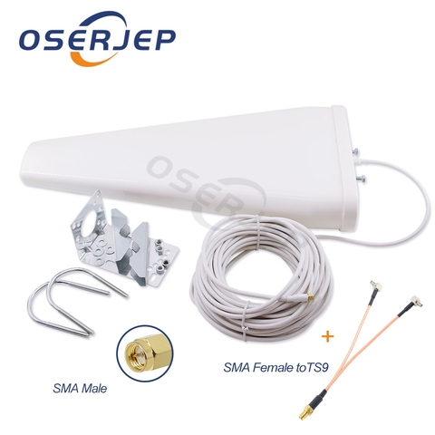 4g LTE antenna 3G 4G external antenna 16DBi Log Antenna SMA male 15M+SMA female to 2XTS9/2XSMA/2XCRC9 for 3G 4G router modem ► Photo 1/6