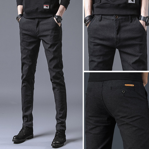 2022 Spring New Men's Multicolor Casual Pants Business Fashion Elastic Solid Color Slim Fit Trousers Male Brand Clothes ► Photo 1/6