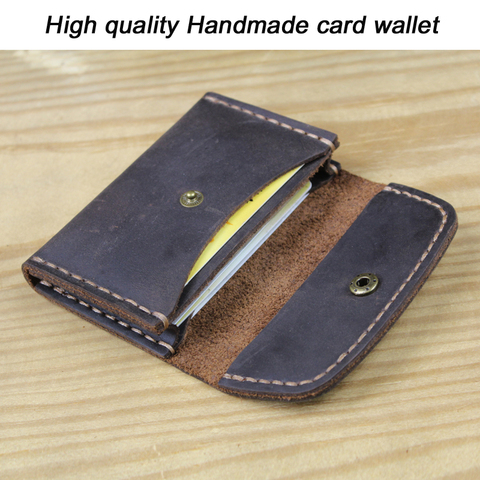 Handmade High Class Genuine Leather Card Holder Leather Card wallet small Purse Credit ID card Holder Business Card case ► Photo 1/6