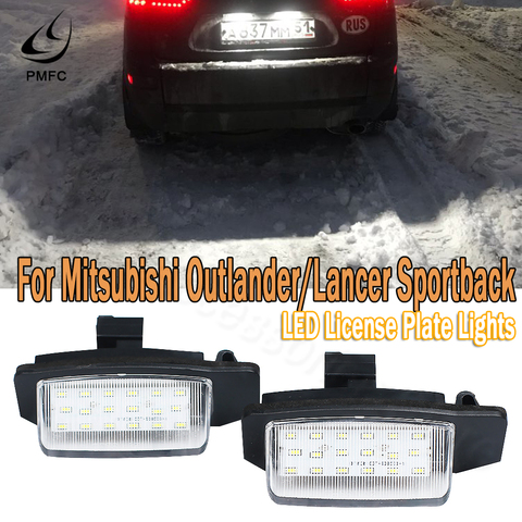 PMFC LED number License Plate Lights lamps For Mitsubishi OUTLANDER XL(CW) 2006-2012 For Lancer Sportback 2008~2012 ► Photo 1/6