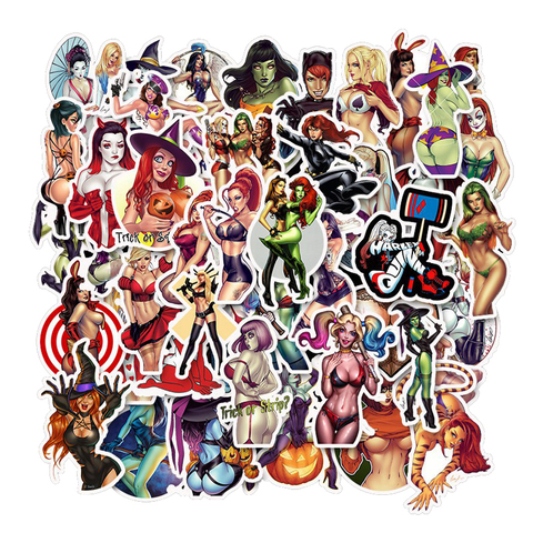 50Pcs Computer Sticker Waterproof Tease Vulgar Sexy Beauty Girls Stickers Laptop Skateboard Luggage Decal For Notebook Sticker ► Photo 1/6