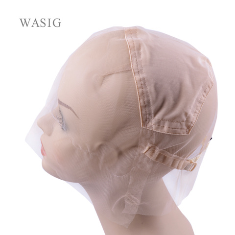 1Pc  Full Lace Wig Cap Base For Making Full  Hand Made Wigs With Adjustable Straps Glueless Weaving Cap Customize Hairnets ► Photo 1/6
