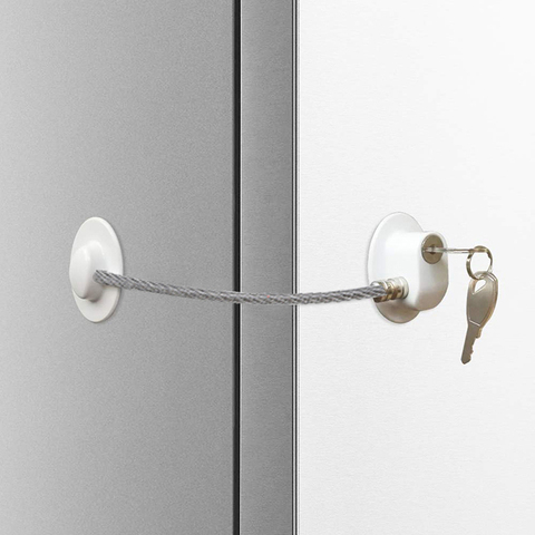 Kids Safety Shifting Door Lock Refrigerator Door Lock with Key Fridge Freezer Child Proof Children Safety Lock Cabinet Lock 1pc ► Photo 1/6