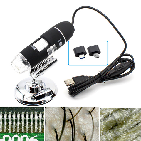 1000x / 1600x LED USB Digital Microscope Endoscope Camera Microscopio For Mobile Phone Repairing Hair Skin Coin Collection ZM56 ► Photo 1/6