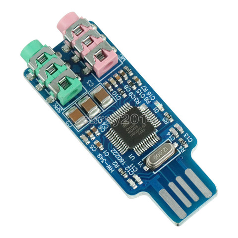 Free driver USB Sound Card CM108 USB Sound Card Chip Blue ► Photo 1/4