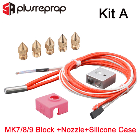 3D Printer MK8 Hot End Aluminum Heated Block with Thermistor Ceramic Heater  Nozzles Kit for 1.75mm Filament 12V/24V ► Photo 1/4