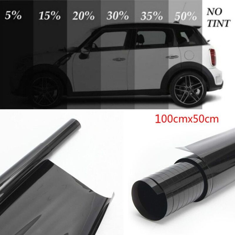 5%-50% 1mx0.5m VLT Black Car Home Glass Window Tint Tinting Film Roll w/ Scraper