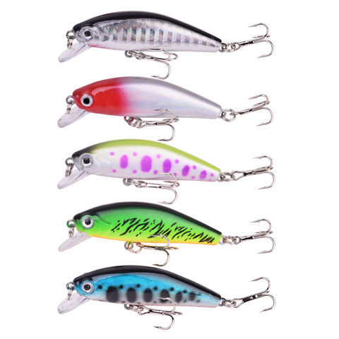 5pcs/Lot Mixed Colors Fishing Lure Set Hard Bait Mini Minnow Sinking Swing Crazy Wobblers Artificial Bionic Crankbait Tackle Kit ► Photo 1/6