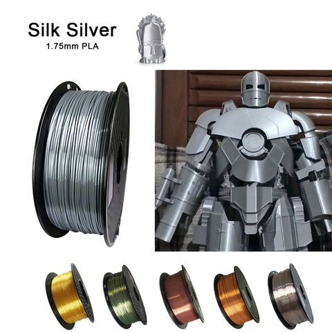 PLA 3D Printer Filament 1.75mm Silk Silver 250g/500g/1KG Shiny Metallic Feel 3D Printing Material Silky Shine Filament ► Photo 1/6