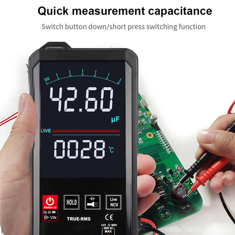 KKmoon KKM128 4.7 Inch Touching Color Screen Ultra-thin Multimeter Voltage Frequency Capacitance Resistance Meter 6000 Counts ► Photo 1/6