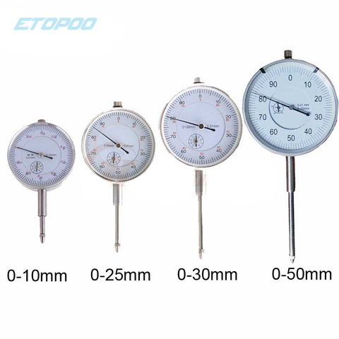 Dial Indicator 0-10mm 0-25mm 0-30mm 0.01mm With Lug Dial Gauge Micrometer Caliper Table Of Measuring Tools ► Photo 1/6