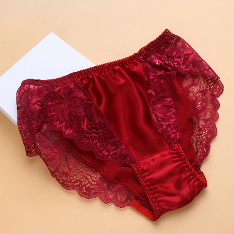 Quality Panties 100% Mulberry Silk Women Pure Silk Lace Sexy Lingeries M/L/XL/XXL FREE SHIPPING ► Photo 1/5