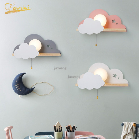 Nordic Macaron LED Glass Wall Lamps Beside Bedroom Light Fixtures Modern Children Room Cloud Wall Lamp Stairs Wall Light Sconces ► Photo 1/6
