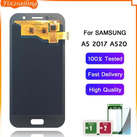 FIX2SAILING 100% Tested Working AMOLED LCD Display Touch Screen Assembly For Samsung Galaxy A5 2017 LCD A520 A520F SM-A520F ► Photo 1/6