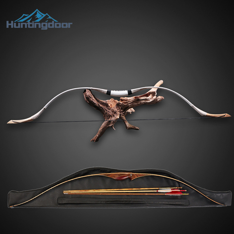 Huntingdoor 30-70lbs Mongolian Bow Hunting  Traditional Longbow  Cow Leather Wooden Recurve Bow for Archery Shooting Sports ► Photo 1/6