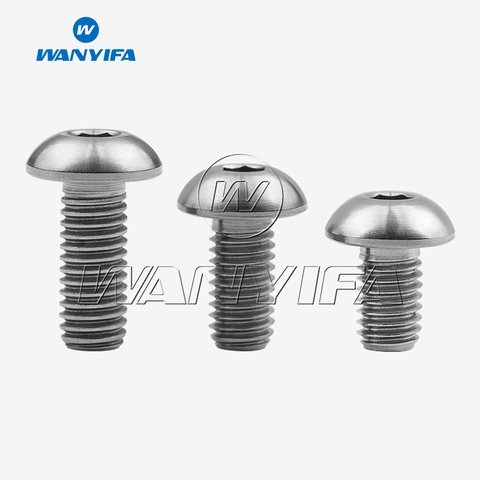 Wanyifa Titanium Ti ISO7380 M5x8 10 12 15mm Round Hexagon HSocket Button Head  Screw Bolt for Bicycle Bottle Cage ► Photo 1/6
