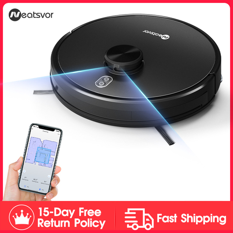 NEATSVOR X600 4000pa Laser Navigation Robot Vacuum Cleaner ,APP Virtual wall,Breakpoint Cleaning,Draw Cleaning Area,Mopping wash ► Photo 1/6