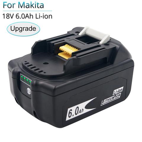 BL1860B 18V 6000mAh Replacement Battery for Makita BL1850B BL1860 BL1840 BL1815 Cordless Drill with Single Cell Balance Protect ► Photo 1/6