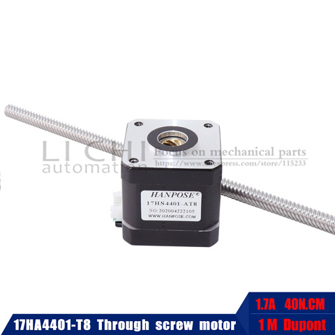 17HA4401-T8*12 100MM linear stepper motor NEMA 17 Through screw stepper motor For CNC worm wheel edging machine ► Photo 1/6