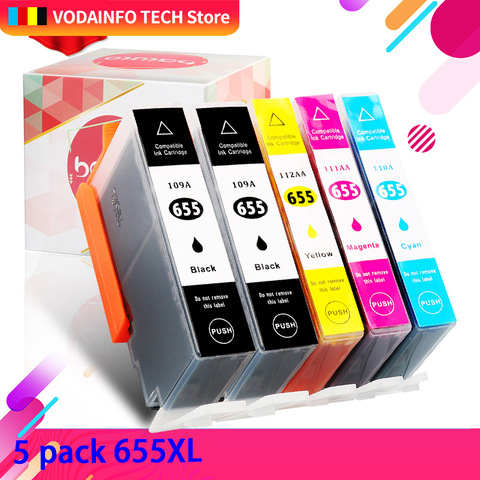 QSYRAINBOW New chip full Ink Cartridge 655 for HP 655 HP655 for deskjet 3525 5525 4615 4625 4525 6520 6525 6625 Printer ► Photo 1/6