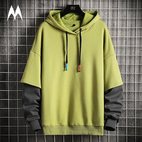 Patchwork Pullover Hoodie Men Streetwear 2022 New Oversized Hooded Sweatshirt Hip Hop Hoodie Men's Hoodies Sweatshirts Harajuku ► Photo 1/6
