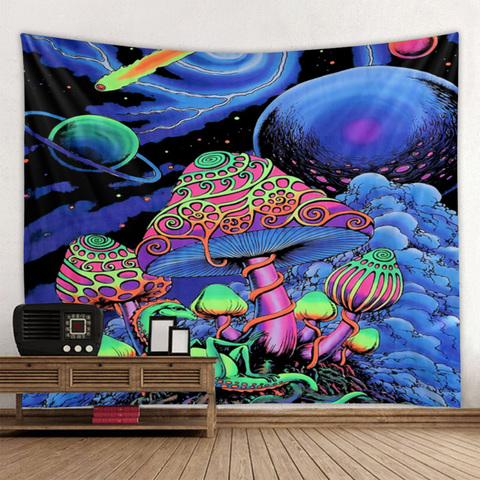 Hippie Tapestry Trippy Mushroom Psychedelic Background Cloth Background Wall Decoration Cloth Tapestry Home Art Deco Mural Tapes ► Photo 1/6