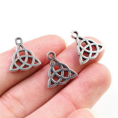 16x14mm 30pcs Antique Silver Plated Triangular Symbols Handmade Charms Pendant:DIY for bracelet necklace-P1-44 ► Photo 1/2