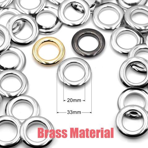 10sets 20mm Silver Gold Black Brass Material Big Size Silver Grommet Eyelet With Washer Fit Leather DIY Craft Shoes Belt Cap ► Photo 1/6